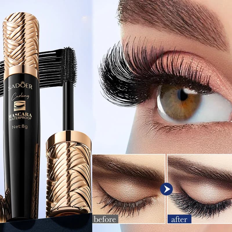 5D Waterproof Mascara Extends Eyelash Extension Black Silk Fiber Mascara Women's Makeup Waterproof Cosmetic Mascara