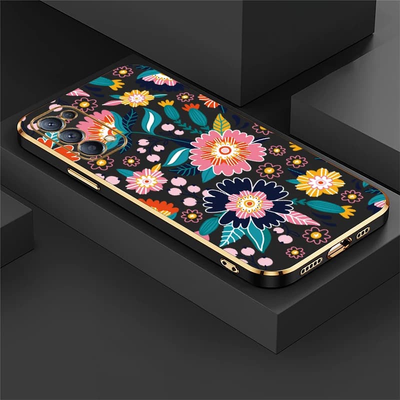 Custodia Morbida in Silicone Antiurto con Stampa Floreale per OPPO Reno 2 2Z 2F 5 5G 5F 5K 4 5 6 7 Lite 4Z 4G