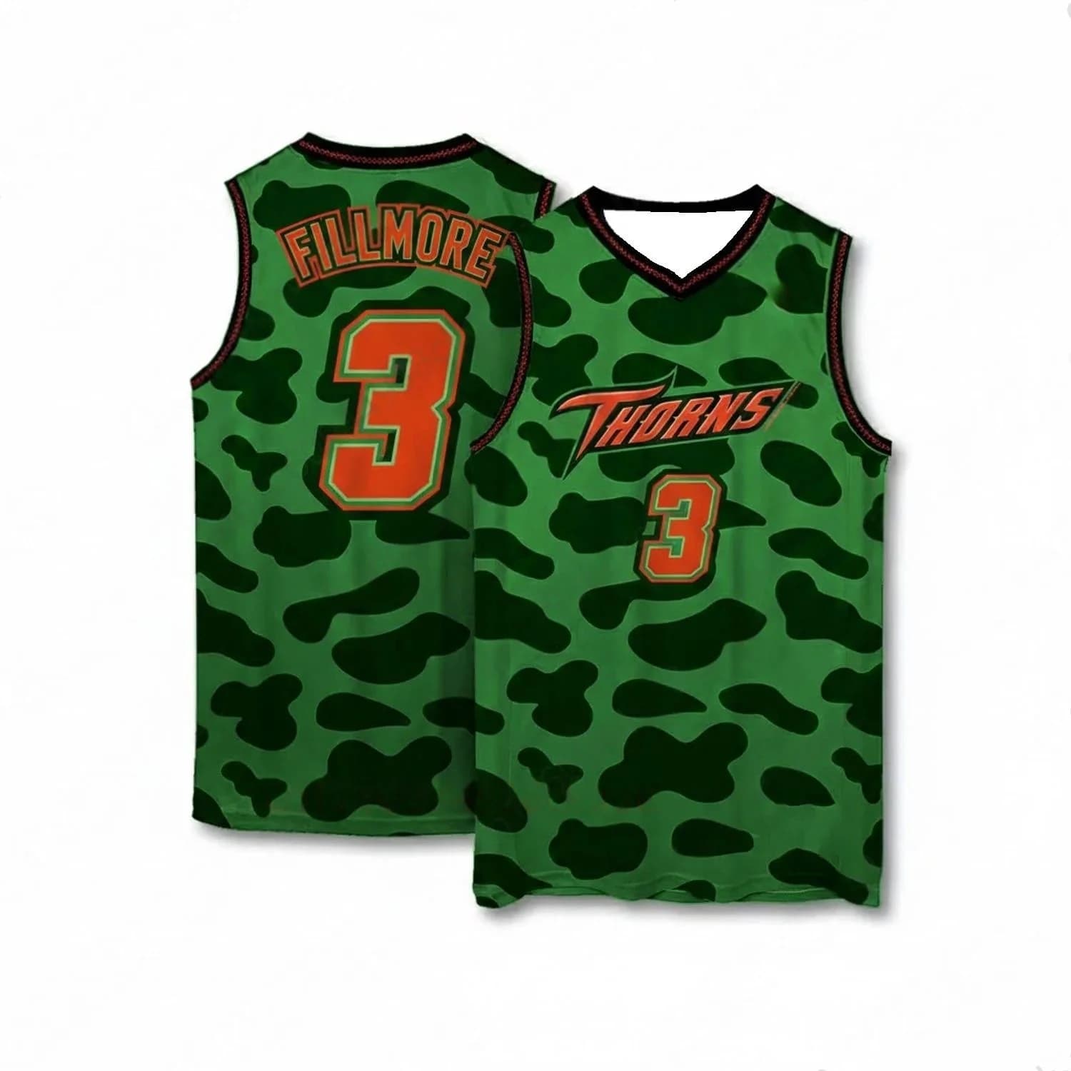 2026 Wenlan Thorns Team Jersey GOAT Movie Size 0 Green Camouflage Basketball Sports Vest Men's Children's Sportswear