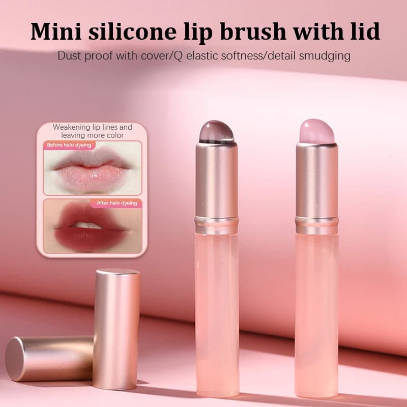 【Pennelli per il trucco in silicone per correttore labbra, pennello in silicone per balsamo labbra, lucidalabbra, rossetto, pennello multifunzione】