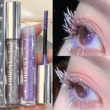 Mascara silver diamond shiny galaxy sequin glittered sweat-proof eyelashes long lasting fast drying curling mascara often glittering makeup