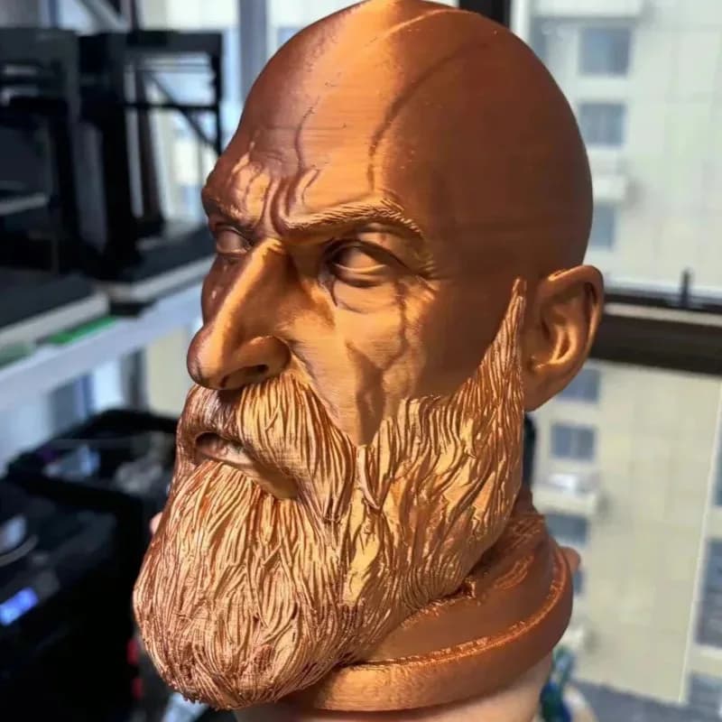 Supporto per cuffie God of War Kratos, statua da tavolo, modello testa, espositore da scrivania per giocatori, uomini, adolescenti, regalo di Natale