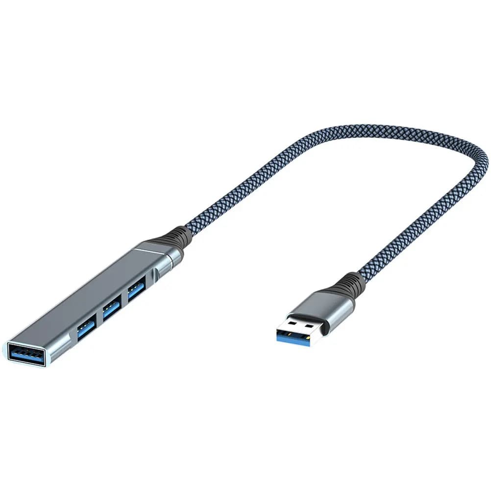 USB Expander Aluminum Alloy 4 Ports USB 3.0 Hub Multi Ports Adapter Fast Data Transfer for Laptop Pc Accessories
