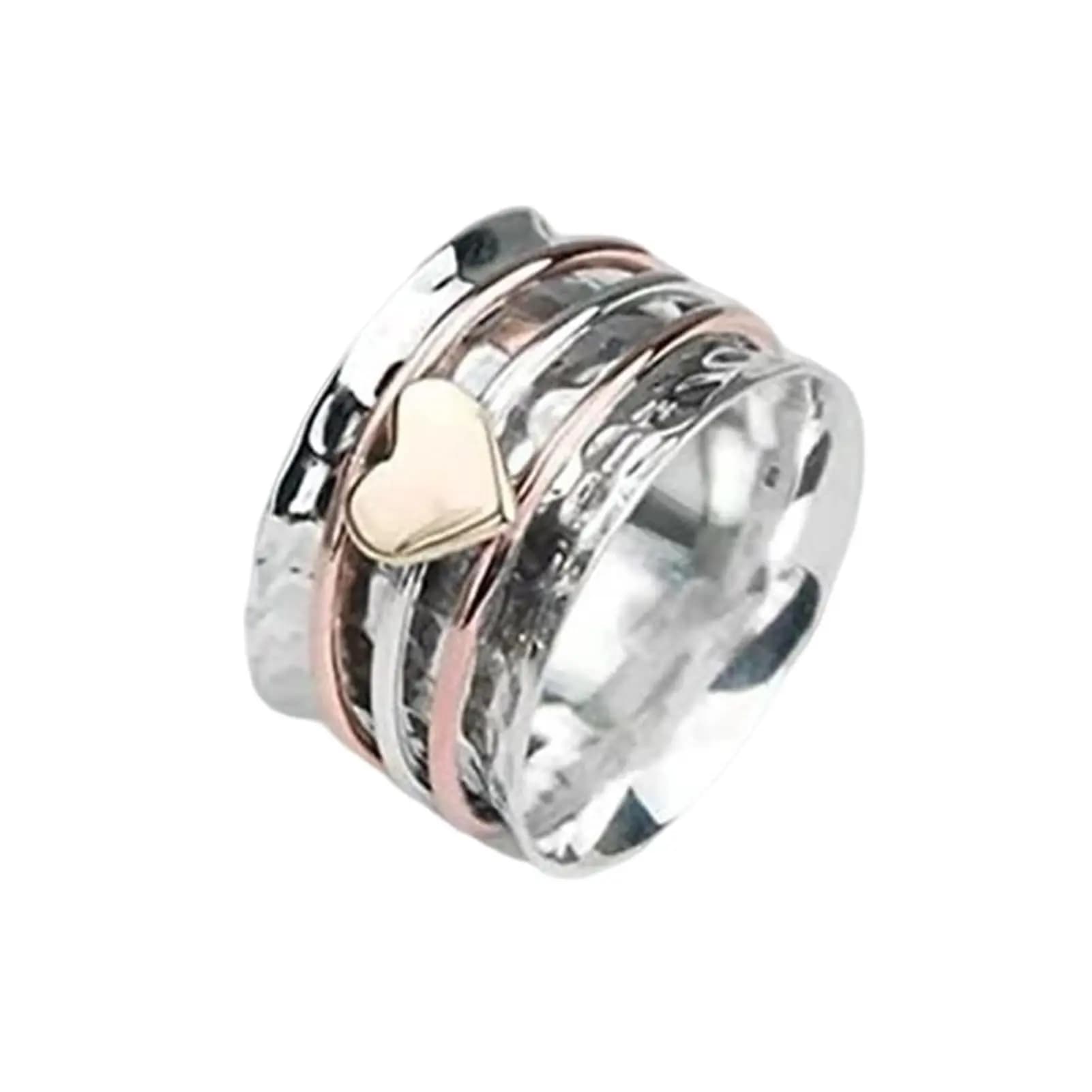 Anello con fiori spinner in argento sterling 925 per anelli da meditazione con fascia per alleviare l'ansia da donna