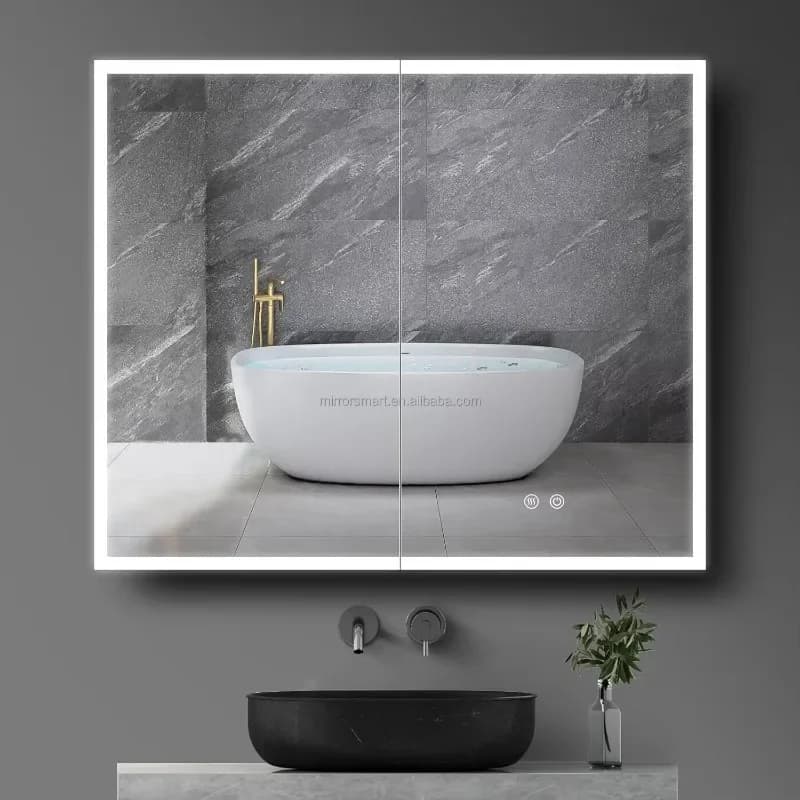 Armadietto a Specchio Intelligente MIRO da Parete con Specchio Illuminato e Antiappannamento per Bagno