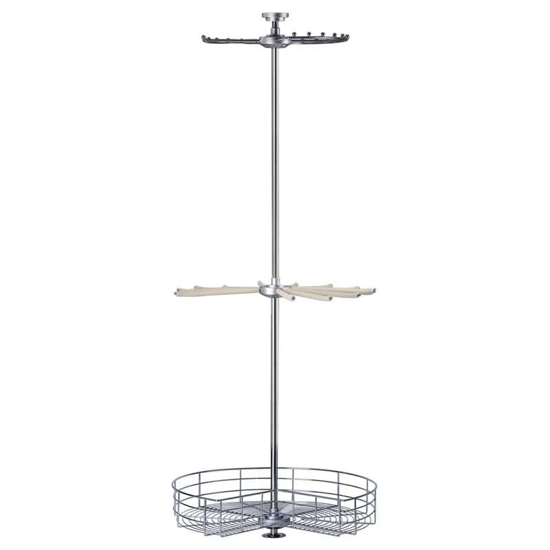 Cloakroom corner clothes hanger, hardware corner three-layer clothing basket pants rack