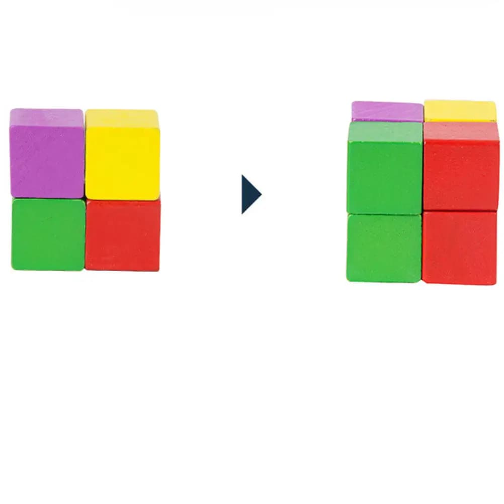 Set di Piccoli Blocchi di Legno Lisci e Resistenti per l'Apprendimento della Matematica e l'Insegnamento, Cubi in Legno per Artigianato