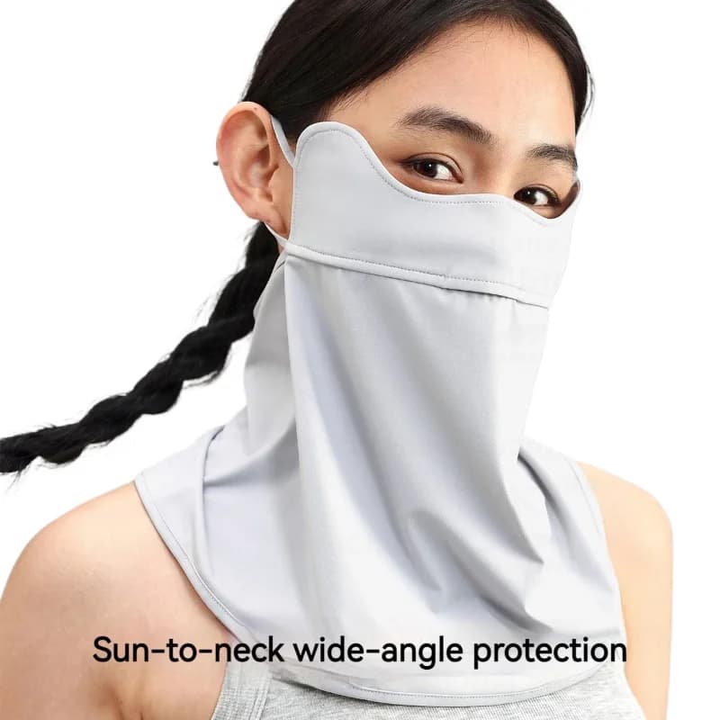 Ice Silk Sun Protection Face Mask Cover Neck Scarf UV Protection Sunscreen Breathable Summer Cycling Driving Mask