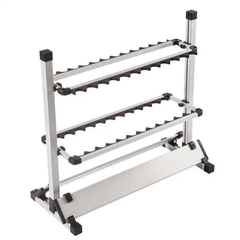 Leggero in alluminio 12 fori 24 fori Supporto per display da pesca Supporto di stoccaggio Portacanne da pesca Portacanna da pesca in metallo