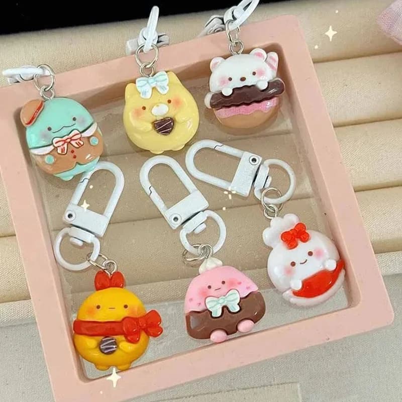 Portachiavi in stile giapponese Sumikkogurashi, ciondolo in resina per zaino da ragazza, accessorio decorativo per zaino scolastico, regalo per amico
