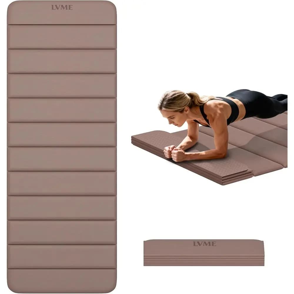 Tappetino Yoga Pieghevole Spesso, 76 x 26 (10mm), Certificato TPE, Antiscivolo e Inodore, Design Ultra Portatile per Yoga, Palestra, P