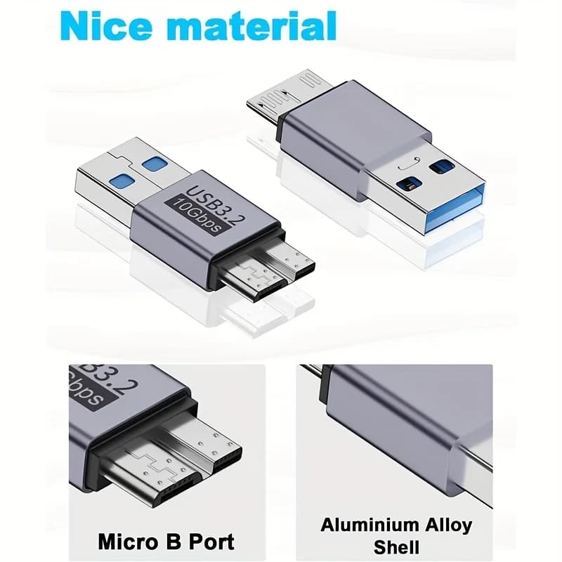 USB C 32 Micro B to Type C Female Adapter Connector Laptop External HDD Disk Box Data Transfer Link