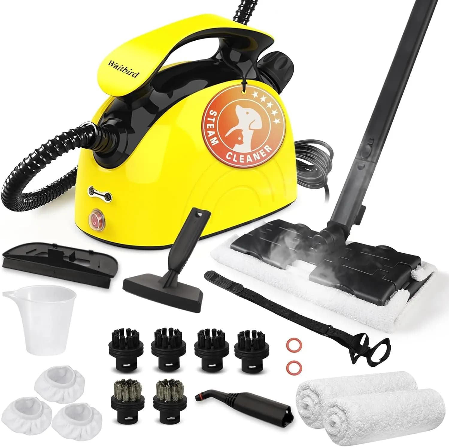 Pulitore a Vapore da 1500W a Riscaldamento Rapido per Casa, Pulizia Multiuso delle Fughe