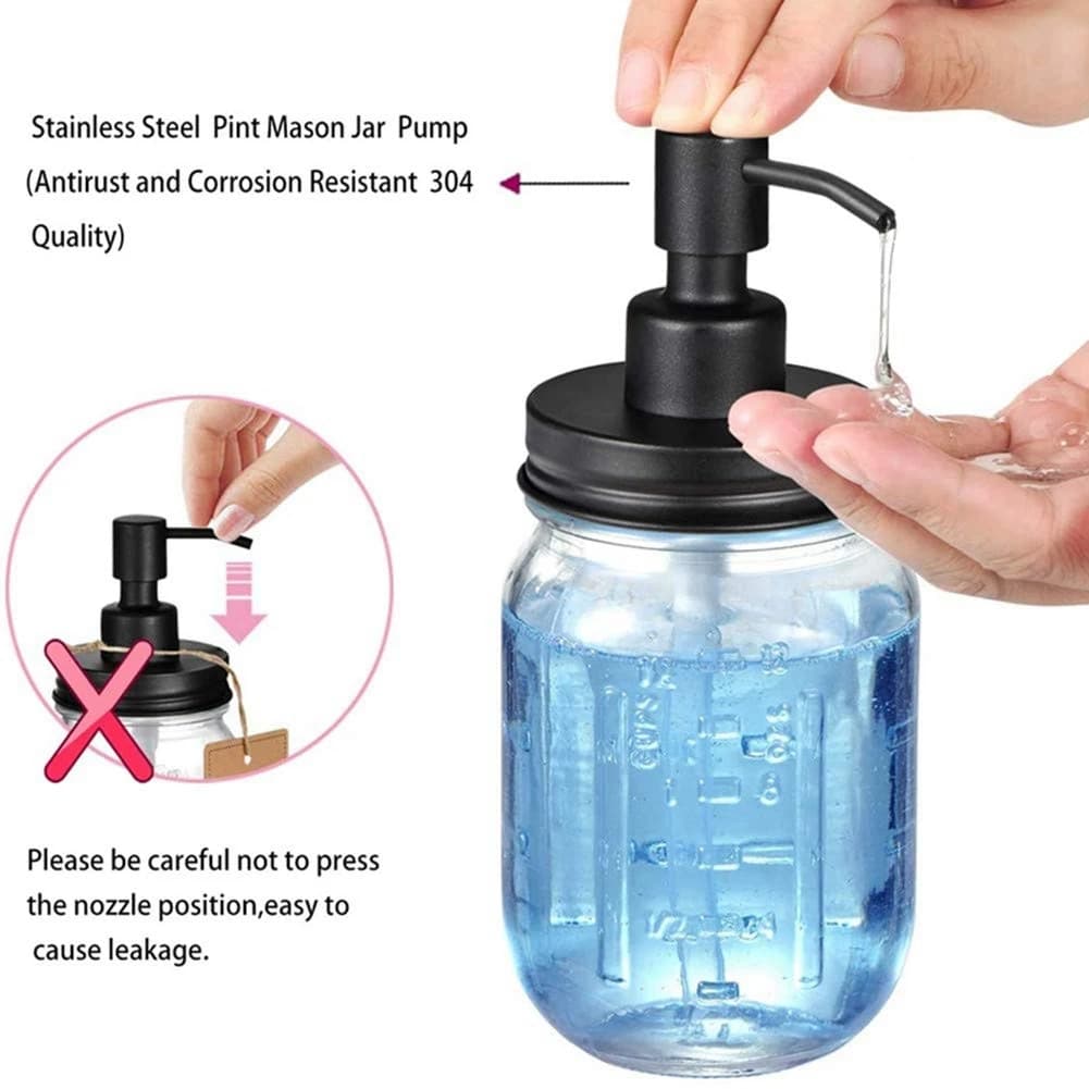 [A92P!】 4 Pack Jar Soap Dispenser Lids With Pumps,Lotion Soap Dispenser Lids For 16Oz Regular Mouth Jar Decor