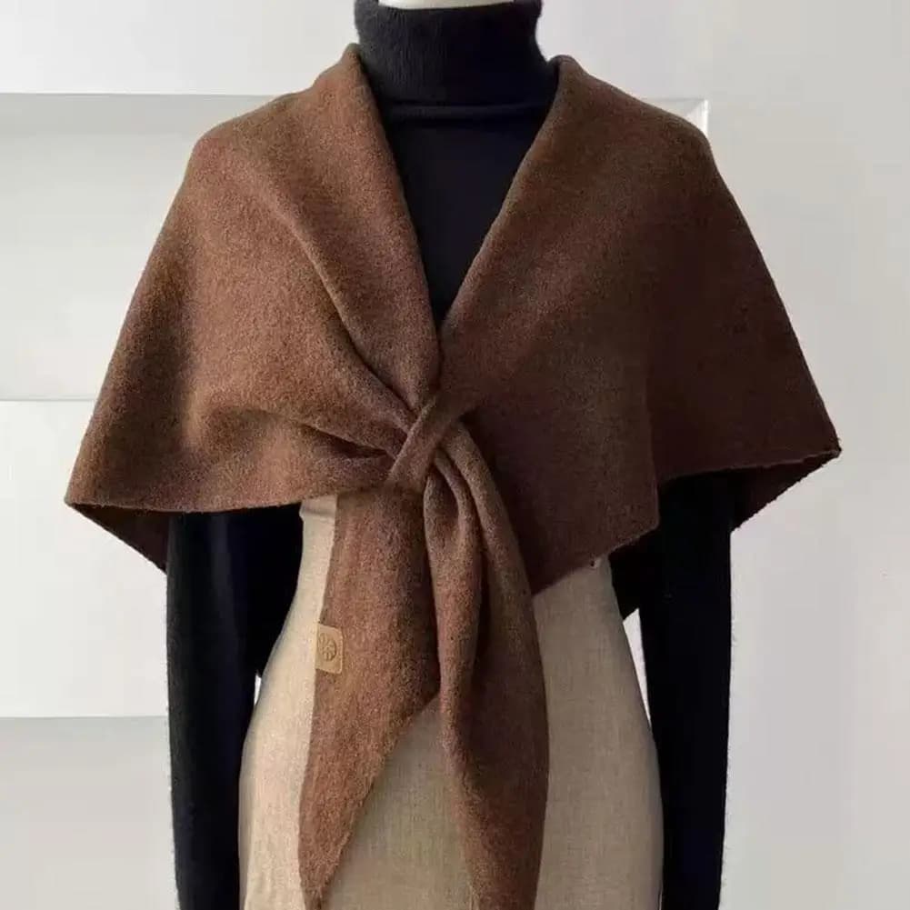 Women's Knitted Triangle Shawl Dressy Travel Warm Wrap Scarf Vintage Wrap Tops Wool Knotted Shawl 2026