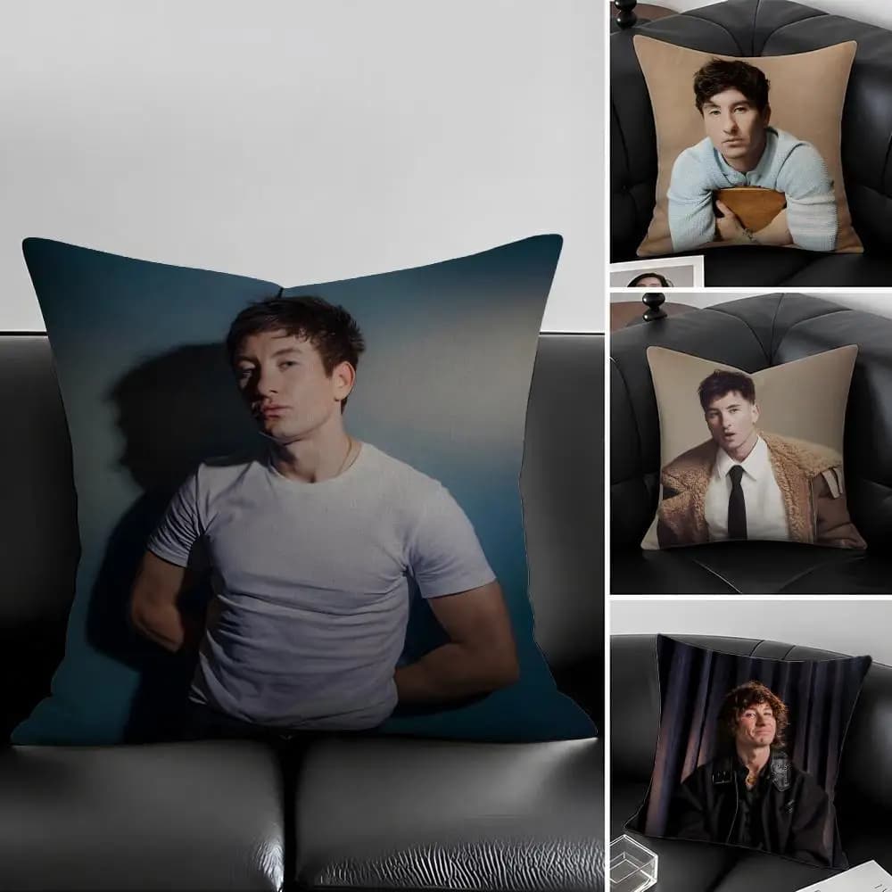 Actor B-Barry K-Keoghan Cushion Cover Natural Linen Pillowcase Set, All-in-One Decor for Sofa, Bedroom & Chair
