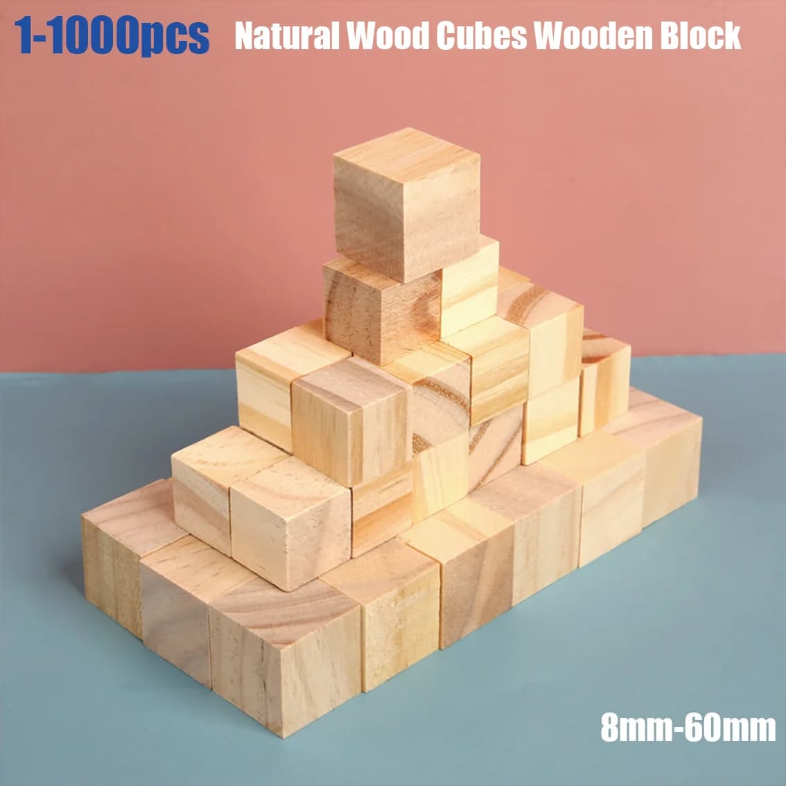 1-1000 pezzi cubi di legno 8/10/15/20/25/30/35/40-60mm per modello di edificio fai da te building block decorazioni per la casa forniture d'arte o parti didattiche