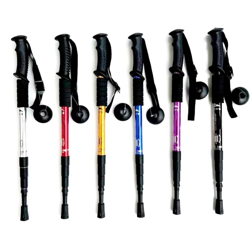 Outdoor Folding Trekkings Pole 4 Section Portable Walking Hiking Telescopic Stick Lightweight Camping Climbing Trekking Stick