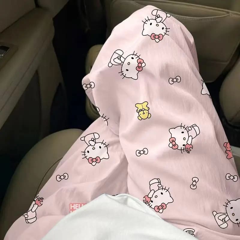 Pantaloni pigiama Sanrio Hello Kitty Pantaloni larghi Kawaii Kitty Pantaloni estivi sottili a vita alta Pantaloni casual Ragazza Natale Regalo di Halloween