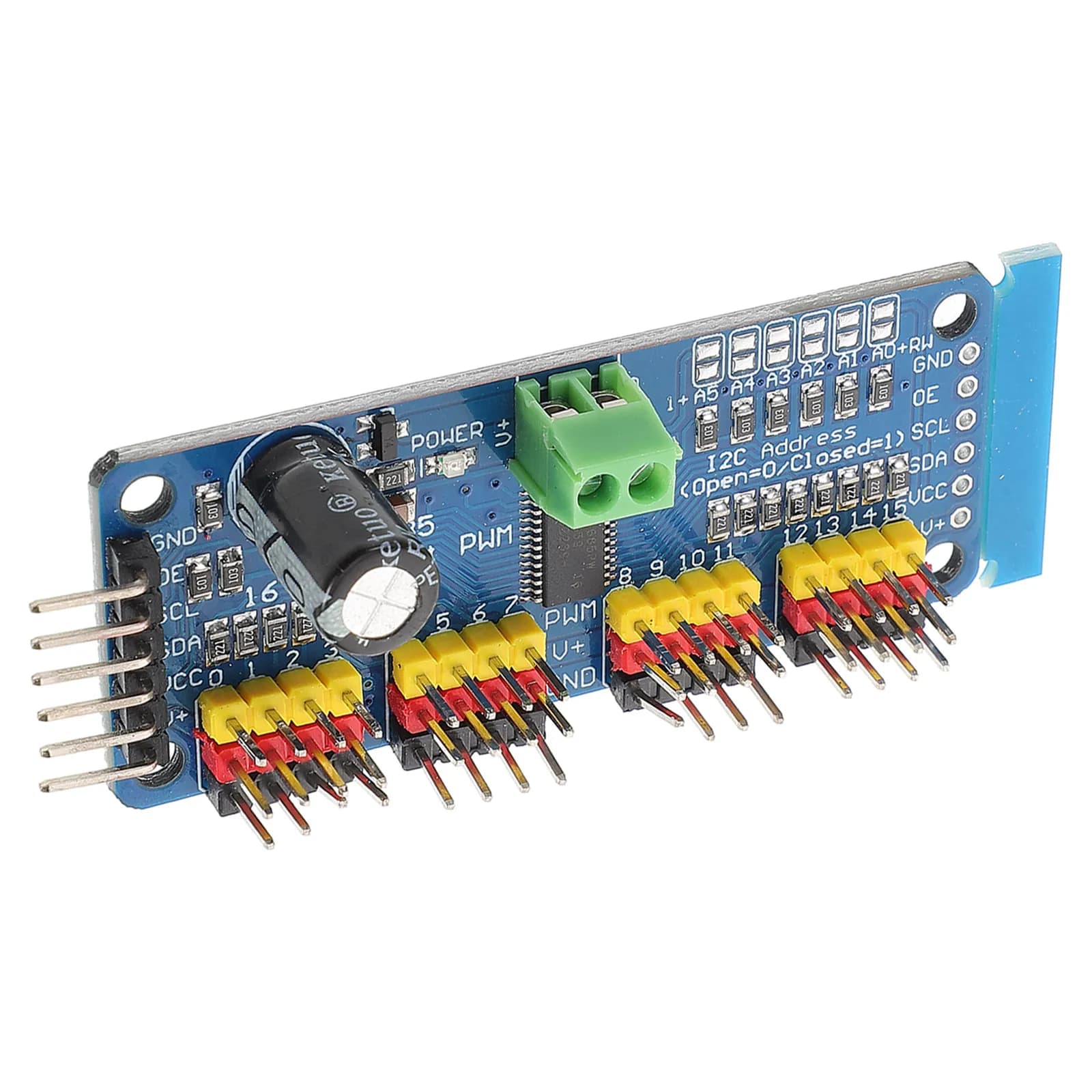 Modulo Driver Servo PWM a 16 Canali per Progetti di Robotica e Ingegneria Fai-da-Te, Controllo ad Alta Precisione, Prestazioni Stabili del Motore