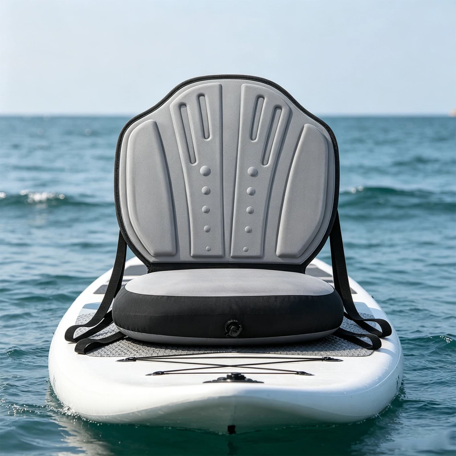 Inflatable Paddle Board Seats with Back Support & Air Pump Adapter Deluxe Kayak Chair Seat Cushion for Kayaking&Rafting