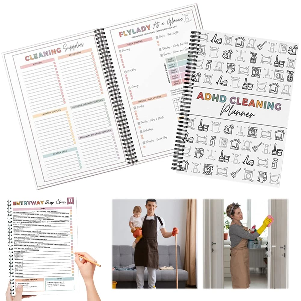 Agenda per la pulizia della casa, agenda per la pulizia della casa resistente all'usura, agenda per la pulizia annuale multifunzione per l'home office