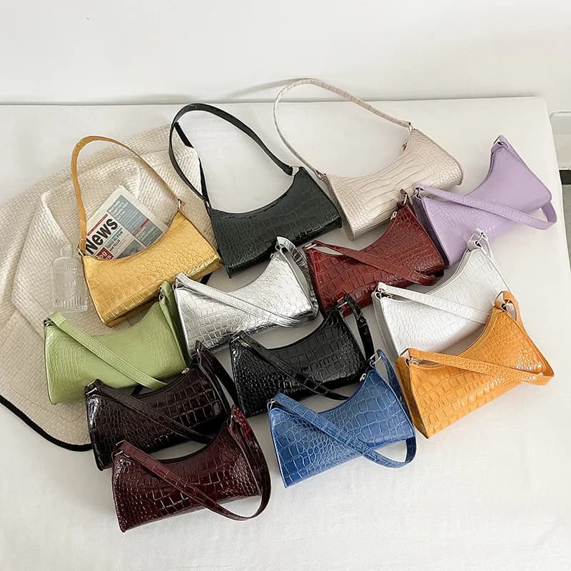 Underarm Handbag Small Single Shoulder PU Leather Fashion Portable Autumn Winter Daily Dating Women Girls