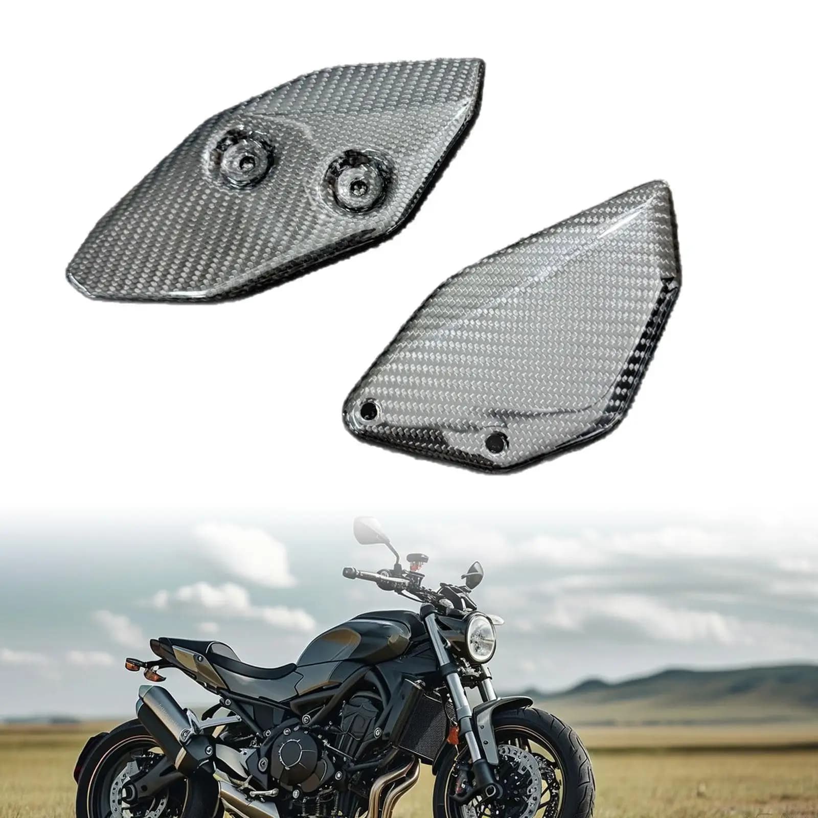 Piastra di Protezione Tallone Poggiapiedi Moto in Fibra di Carbonio, Copertura Carena Sostitutiva per Yamaha YZF-R3 YZF-R25 MT-03 2019-2025