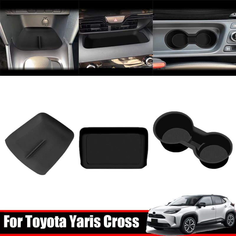 For Toyota yaris cross 2020-2022 Interior central control water cup holder cover storage box pad navigation screen silicone pad