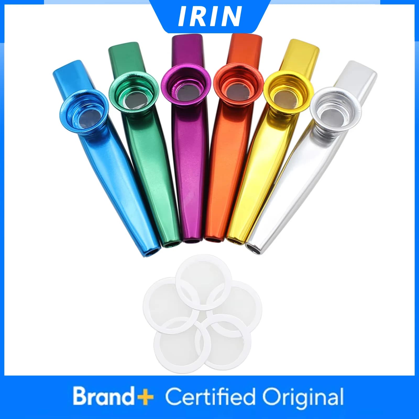 IRIN Kazoo in Metallo con Diaframmi per Flauto Kazoo, Accessorio per Ukulele e Chitarra, Misura Standard Comune, Parti per Strumenti