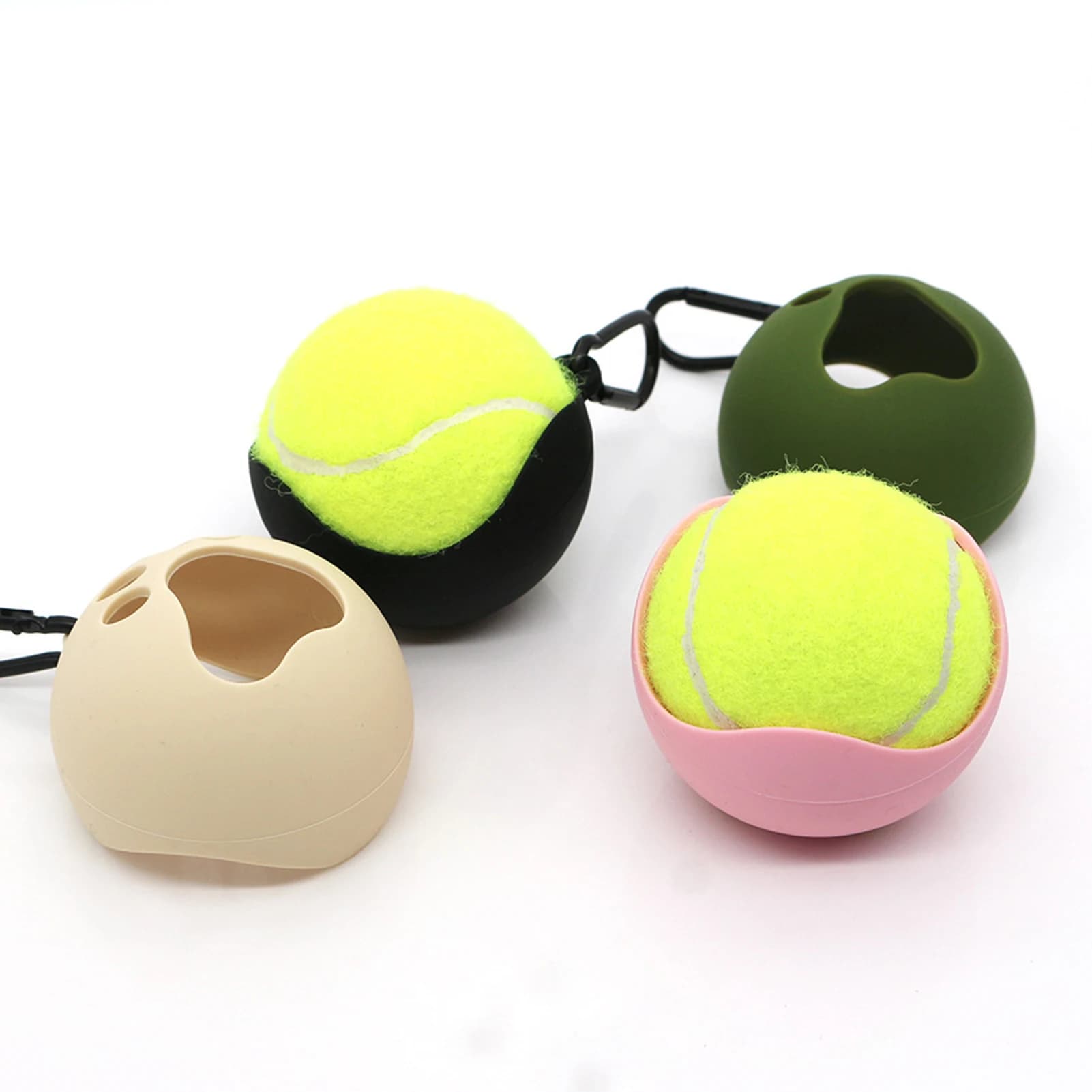 Supporto per palline da Tennis con gancio leggero e facile installazione supporto per copertura per palline per animali domestici a mani libere attacco per guinzaglio per cani forniture per animali domestici
