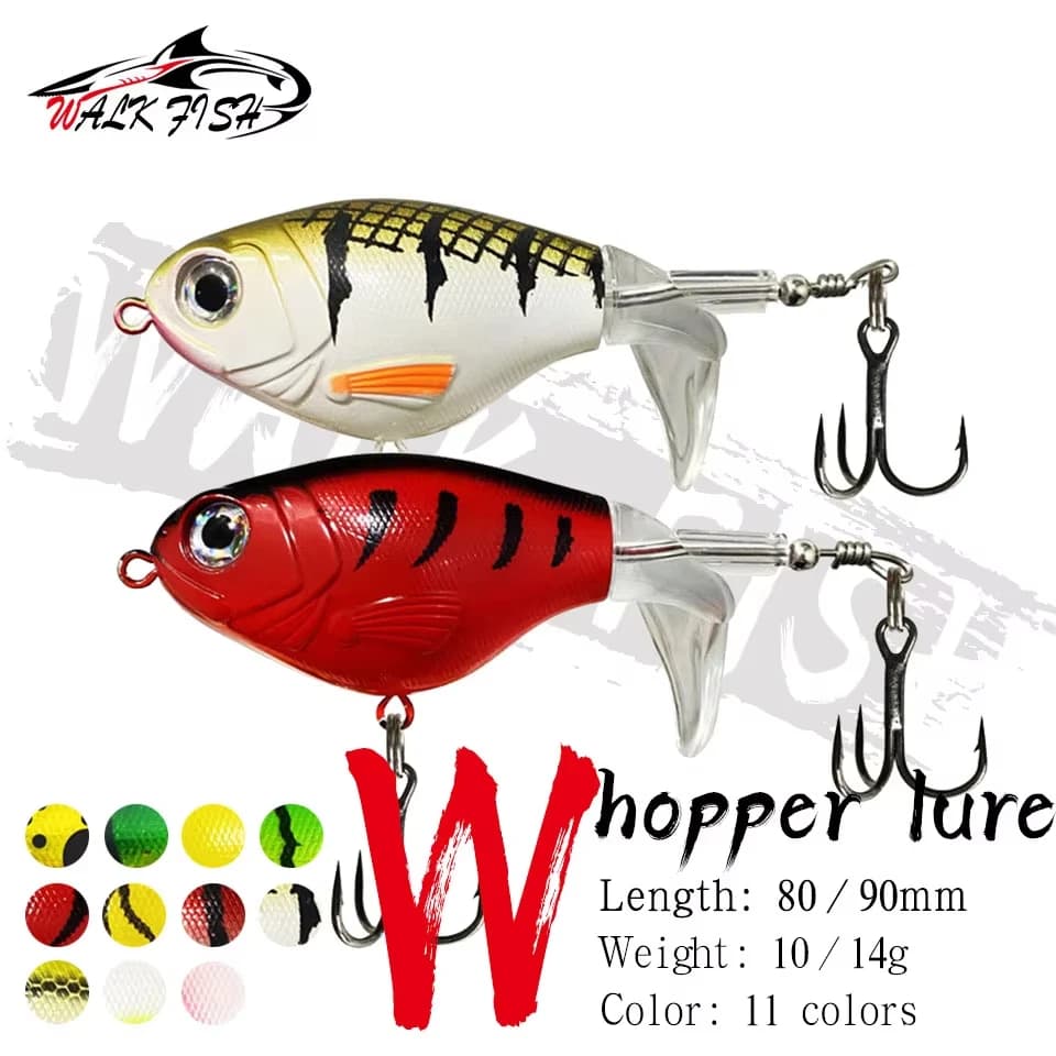 CAMMINARE PESCE 1PCS Plopper Richiamo di Pesca 10/14g Bagni Esche Per Attrezzatura Da Pesca Galleggiante Coda Rotante Esche Artificiali Crankbait