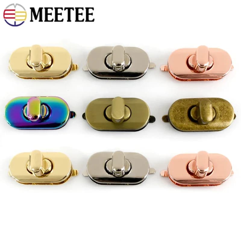 1-5 Pz Meetee 35x18mm Borsa In Metallo Chiusura di Blocco Borsa Twist Turn Locks Fibbia Ovale Rotante Torsione Catenacci Accessori Hardware
