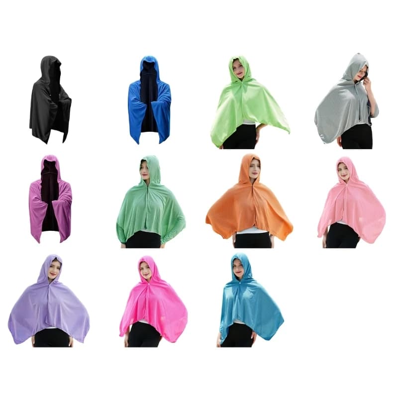 C4DE Windproof Swimsuit Coverup Towel UPF50+ Quick Drying Travel Bath Cloak For Men Women Beach Vacation