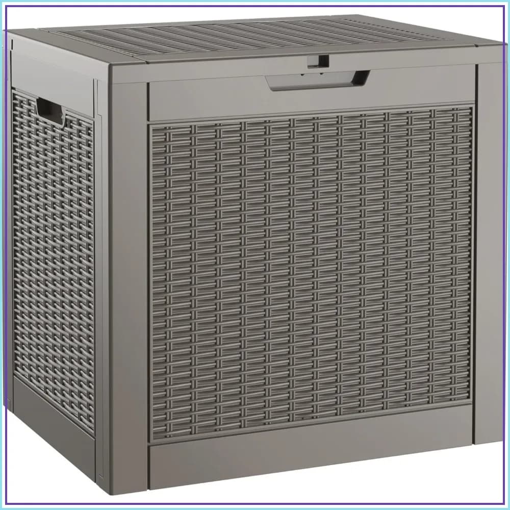 31 Gallon Waterproof Outdoor Storage Box, Lockable Deck Box for Patio, Garden Tools, Pool Accessories