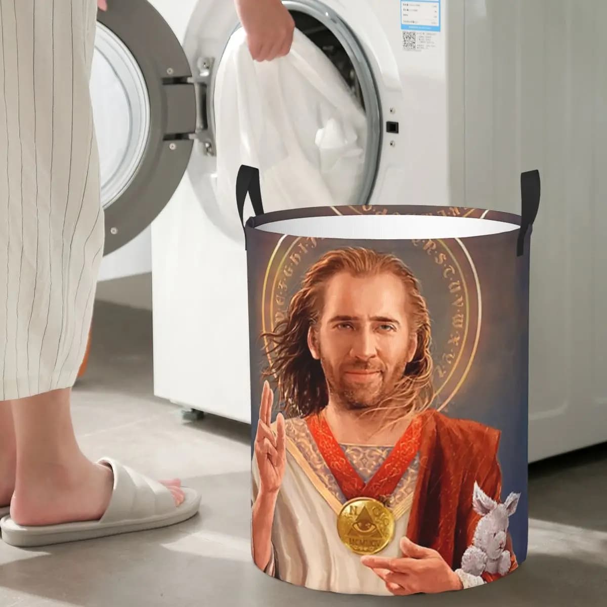Nicolas Cage, Saint Nicolas Of Cage Cesti per la biancheria pieghevoli, cestini per vestiti sporchi, cestini per riporre oggetti vari, borsa organizer per la casa