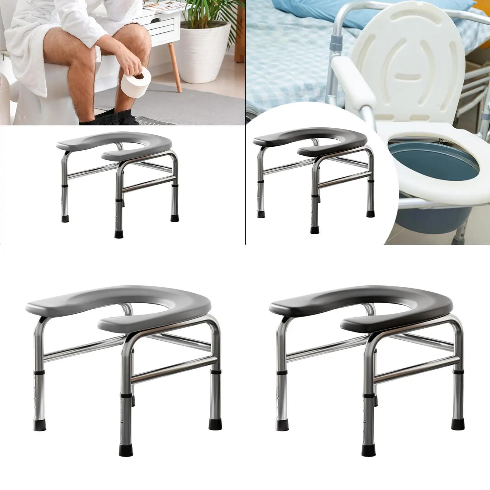 Sedile WC rialzato Bagno antiscivolo Comoda sedia da doccia Multi usi Sgabello da toilette lavabile resistente per anziani anziani