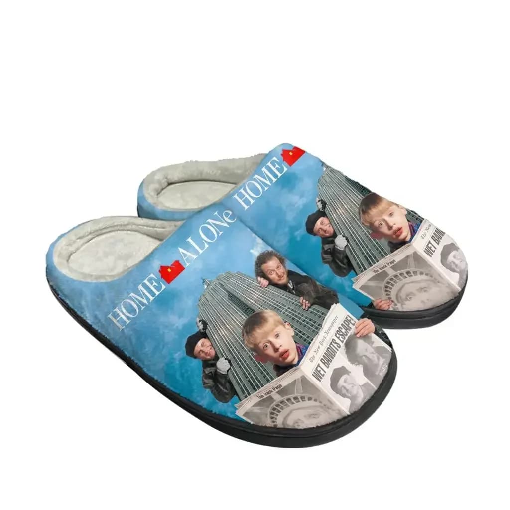 Pantofole in cotone Home Alone per uomo e donna, modello Kevin in peluche, casual da camera, calde e termiche, personalizzabili