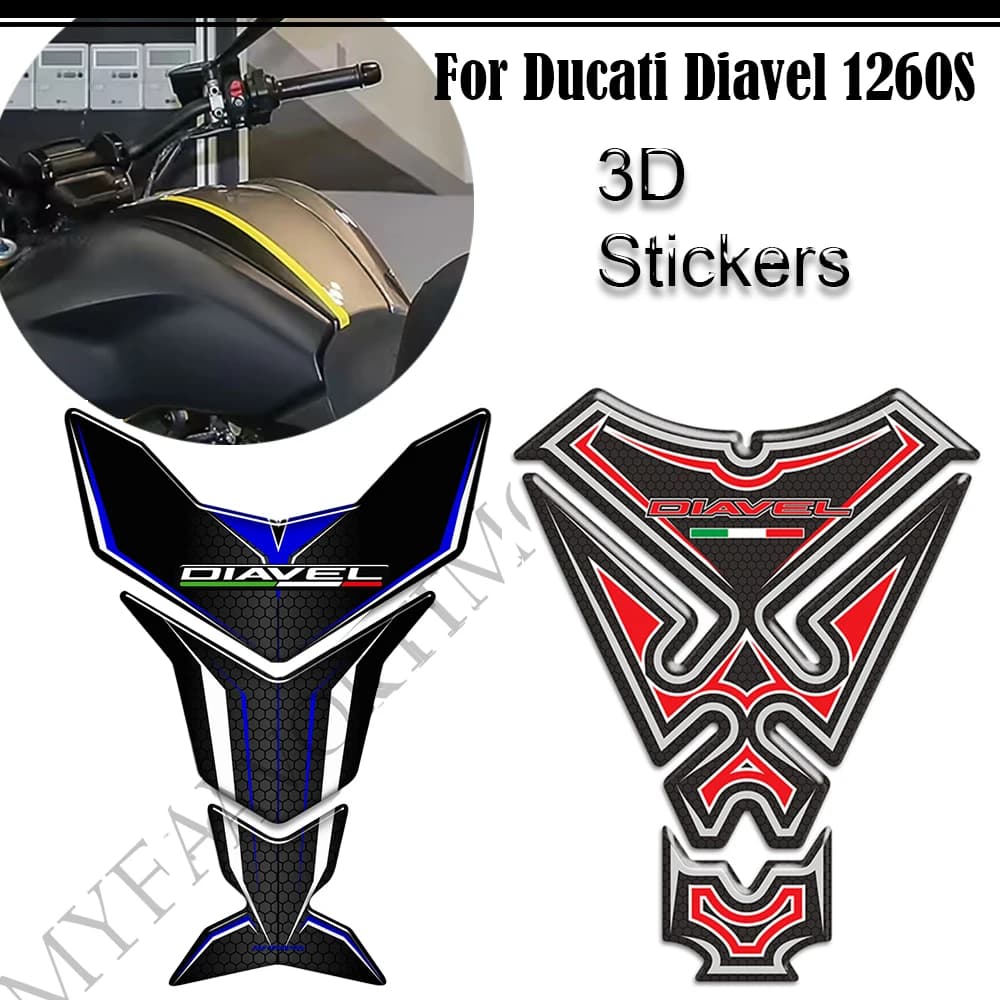 For Diavel 1260S 1260 S sticker Motorcycle Tank Pad Gas Fuel Oil Fairing side panel Windshield Protector 3D Stickers
