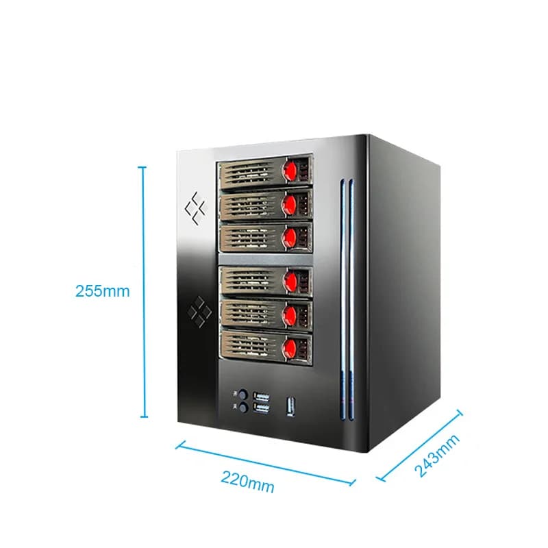 6 Bay ITX Nas Storage Hot Swap Server Computer Case
