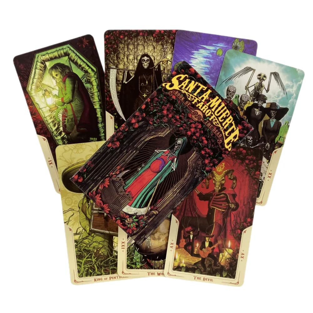 Carte dei tarocchi di Santa Muerte Mazzo di divinazione Versioni inglesi Edizione Oracle Board Giochi da tavolo per la festa