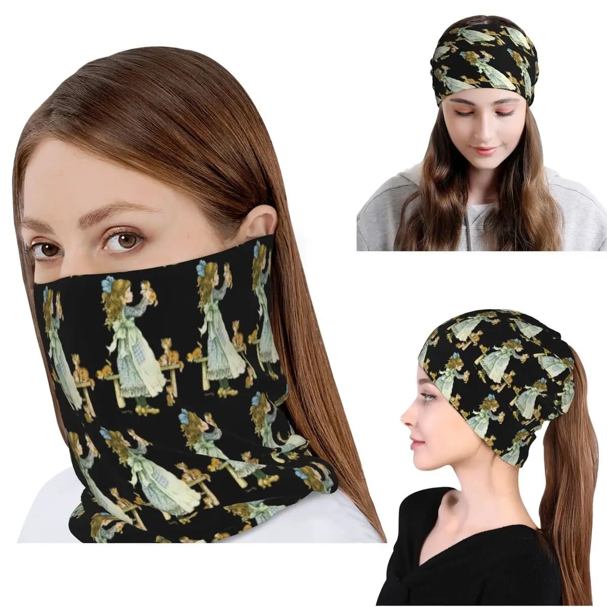 Sarah Kay Girl Bandana Neck Gaiter Mask Sciarpa Multiuso Fascia per la testa Cappello per uomo donna adulto invernale