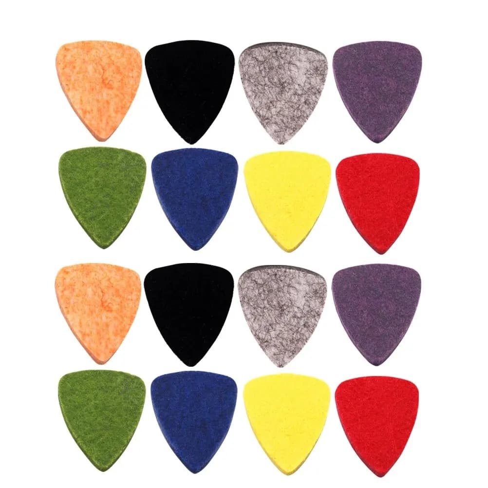16 Pezzi Plettri in Feltro di Lana per Chitarra, Suono Morbido, Adatti a Tutte le Chitarre, Presa Confortevole, Plettri di Ricambio Portatili per Ukulele