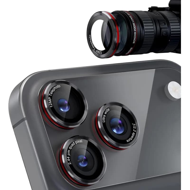 Protezione Lente Fotocamera Optik Pro per iPhone Air 17 16 15 14 Pro Max Plus 13 Mini, Accessori Copri Lente in Vetro Temperato per iPhone 17