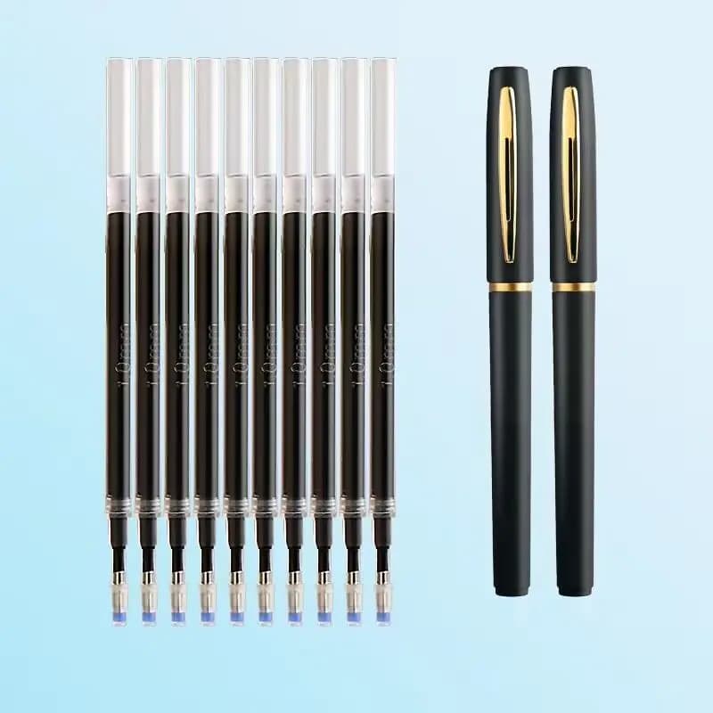 12pcs/Set Large Capacity Gel Pen black ink 0.5 0.7 1.0mm Business Pen Signature Calligraphy Pen Ball Pen For School Office Writi