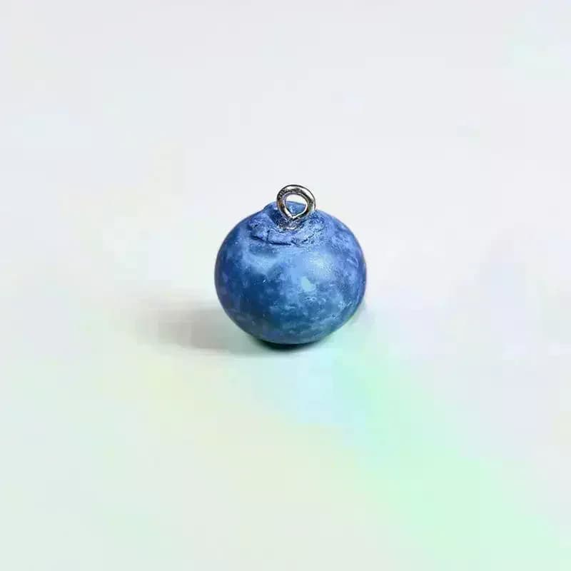 10Pcs Cute Simulated Fruit Food Pendant 3D Small Blueberry Resin Charms Ornament DIY For Earring Necklace Jewelry Make Accessory