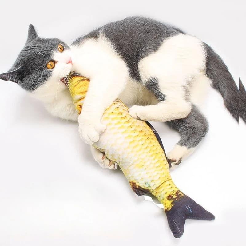 Erba gatta pesce stuzzicante giocattolo per gatti digrignamento dei denti gattino auto divertimento bambola in rilievo forniture per burattini