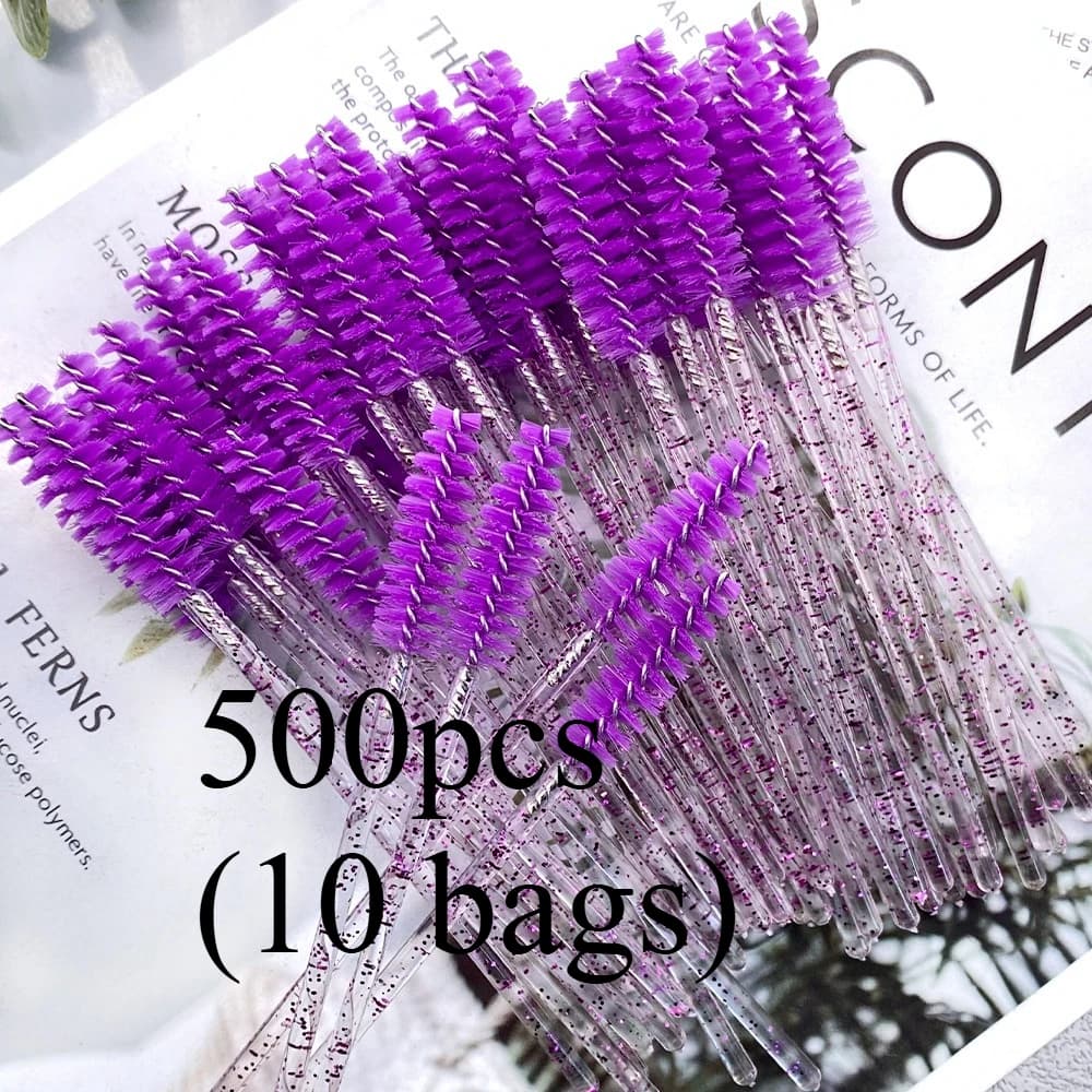 500 pieces brush makeup eyelashes crystal handle diamond berries for mascara tool for extension eyelashes disposable spools for mascara