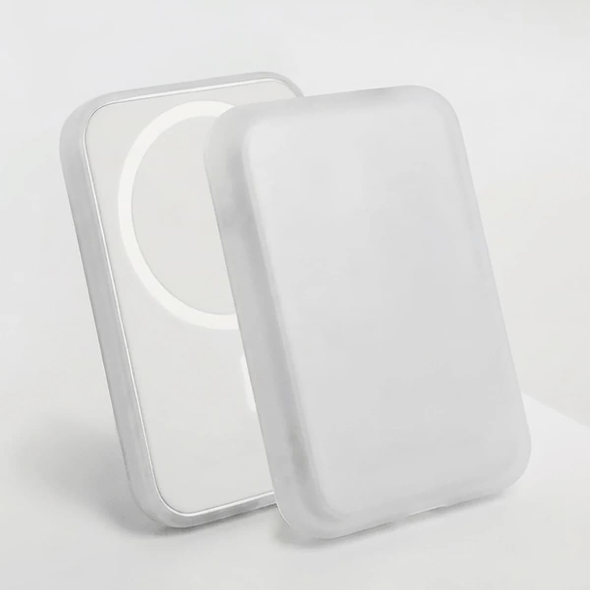 1Pcs Transparent White TPU Charging Case Protector, Compatible With Apple's Original MagSafe Wireless Power Bank