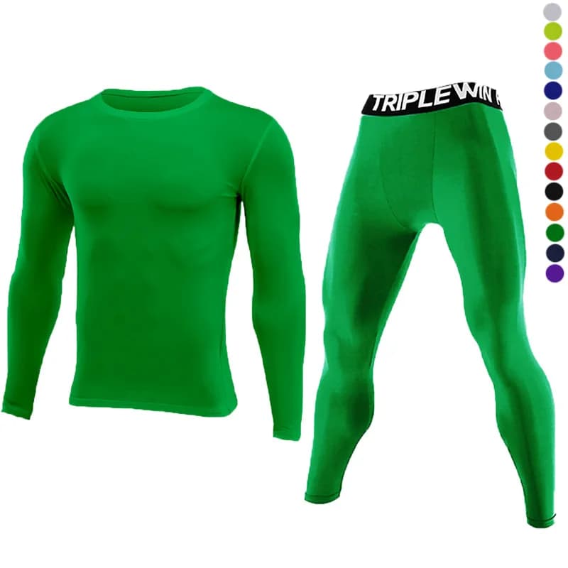 Men's Long Sleeved Dresses PALESTRA Fitness Tee + Leggings Men's Sports Racing Set Yoga Ski Basket Football Clothing Complete 96